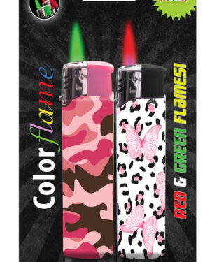 Colorflame Lighters- Pink Camo and Leopard Art