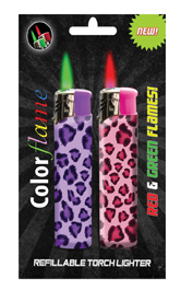 Colorflame Lighters- Pink and Purple Leopard Art