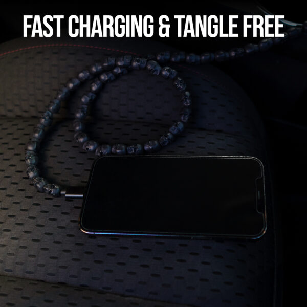 Black Skull Fast Charging USB Charger Cable iPhone 14 13 12 11 Pro Max XS XR X 8 7 6 - Image 3