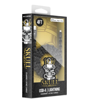 Black Skull Fast Charging USB Charger Cable iPhone 14 13 12 11 Pro Max XS XR X 8 7 6