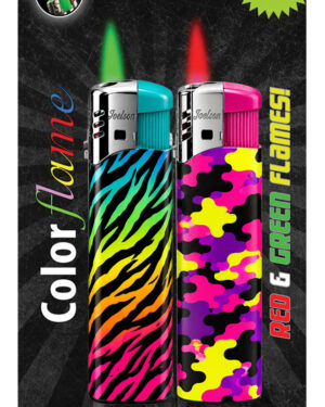 Colorflame Lighters- Neon Zebra & Neon Camo Camouflage
