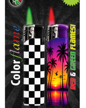 Colorflame Lighters- Sunset Palms & Black and White Checker