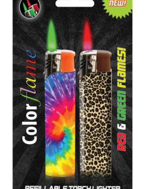 Colorflame Lighters- Tie Dye and Leopard Art