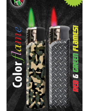 Colorflame Lighters- Camo and Steel Plate Art